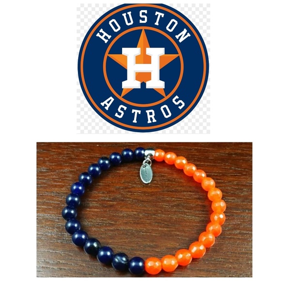 Handmade Orange & Blue Jade Gemstone Bracelet - Picture 2 of 5